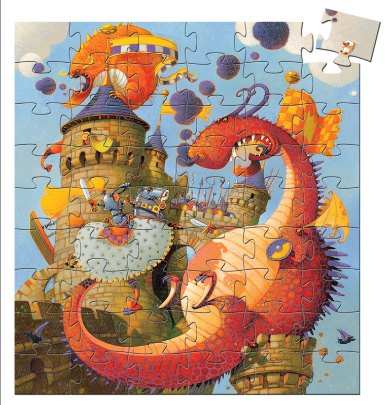 Puzzle Siluetas El Caballero y el Dragón 54 Pza Djecos