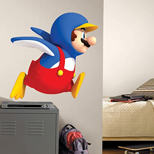 Vinilo Sticker de Pared Penguin Mario Roommates