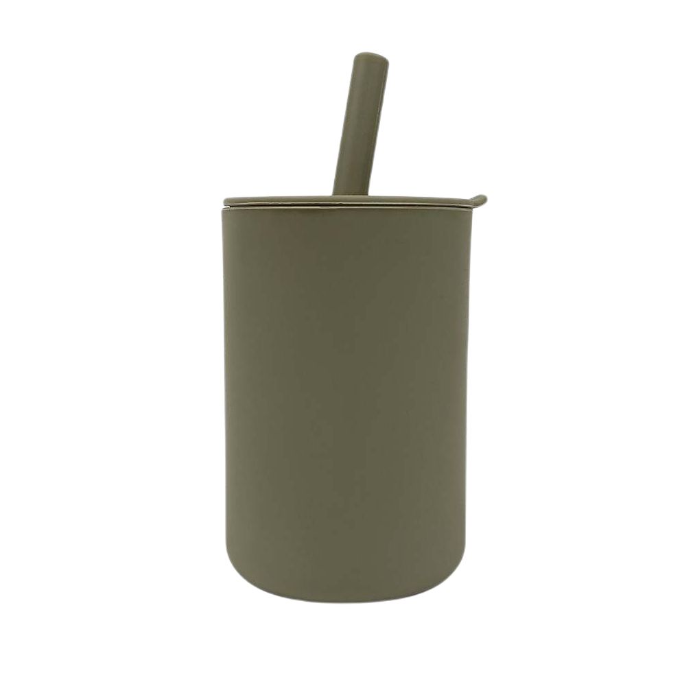 Vaso con Pajita Silicona Verde Storki